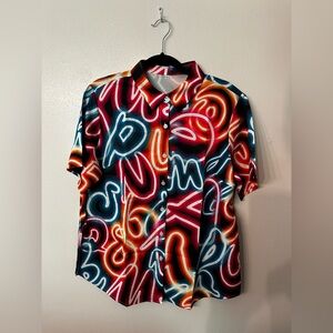 Neon Graphic‎ Men's Button Down Shirt